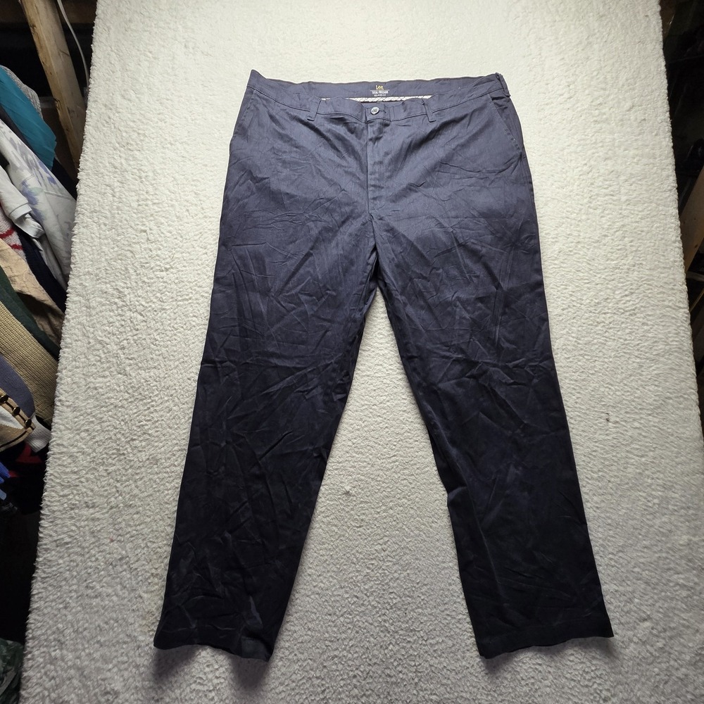 Lee Pants Mens 42x32 Blue Total Freedom Relaxed Fit Stretch Chino Casual